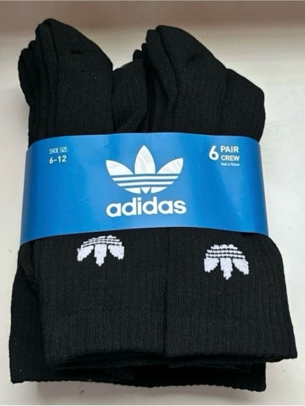 New Adidas Socks Men’s 6 Pair Black Crew Socks Casual Athletic Activewear Socks - Picture 12 of 12
